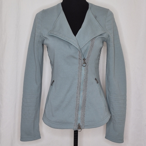 Athleta Moto Jacket w/ Asymmetric Front Zipper Moto Style Detail- Size XS - Picture 6 of 16
